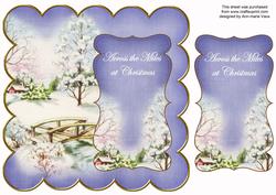 Blue Snowscene Across Miles 8in Scallop Topper