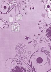 Lilac Retro Birdcage A4 Backing Paper
