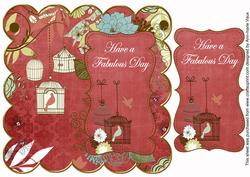 Dark Red Birdcage Fabulous Day 8in Scallop Topper