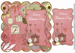 Pink Birdcage Fabulous Day 8in Scallop Topper