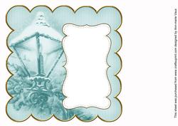Teal Lantern2 Plain 8in Scallop Insert Panel