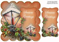 Borange Lantern2 Seasons Greetings 8in Scallop Topper