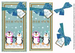 Teal Penguin Duo Let It Snow Dl Topdown Step by Step