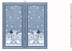 Dark Blue Snowmen Trio Dl Folded Card Insert