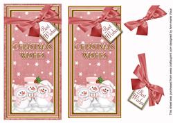 Pink Snowman Trio Christmas Wishes Dl Topdown Topper