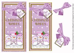 Lilac Snowman Trio Christmas Wishes Dl Topdown Topper