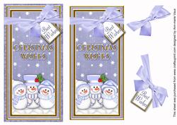 Blue Snowman Trio Christmas Wishes Dl Topdown Topper
