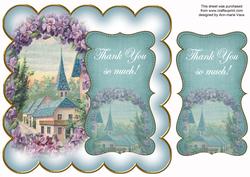 Teal Lavender View Thank You 8in Scallop Topper