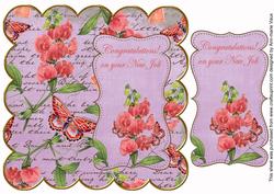 Lilac Sweetpeas Congrats New Job 8in Scallop Topper