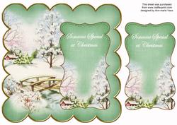 Green Snowscene Someone Special 8in Scallop Topper