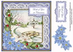 Blue Snowscene Both of You 8in Sentiment Topper
