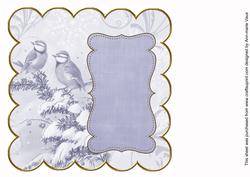 Blue Bluetits Coloured 8in Scallop Insert Panel