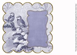 Dark Blue Bluetits Colour 8in Scallop Insert Panel