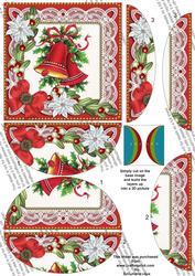 Christmas Bells Poinsettia 5in Round Side Stacker