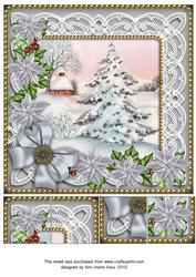 Silver Snow Tree Poinsettia 8in Picture Sheet