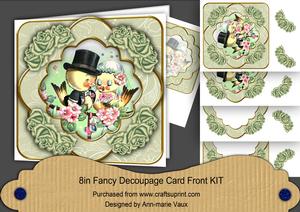 Love Ducks Olive Rose Fancy 8in Decoupage Cf Kit
