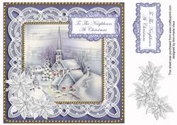 Blue Village Neighbours at Christmas 8in Sentiment Topper