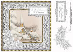 Ice Church Sil Neighbours at Christmas 8in Sentiment Topper