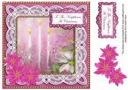 Pink Poinsettia Neighbours at Christmas 8in Sentiment Topper