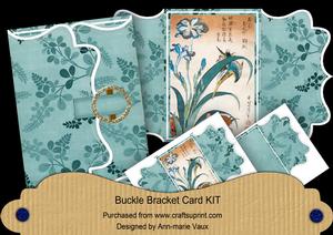 Oriental Iris Teal Buckle Bracket Mini Card Kit