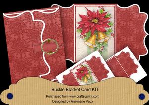 Red Poinsettia Buckle Bracket Mini Card Kit