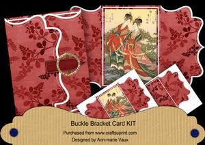 Oriental Couple Red Buckle Bracket Mini Card Kit