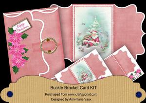 Sleeping Santa Pink Buckle Bracket Mini Card Kit