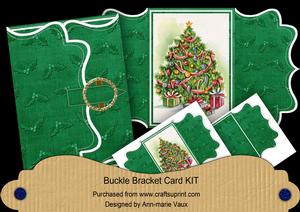 Christmas Tree1 Green Buckle Bracket Mini Card Kit