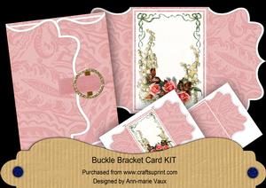 Pink Rose Label Buckle Bracket Mini Card Kit