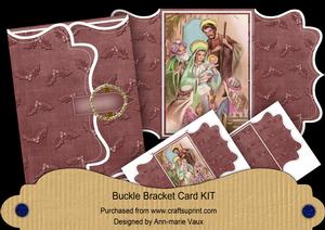 Nativity Scene Plum Buckle Bracket Mini Card Kit