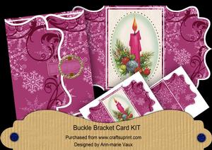 Cerise Pink Candle Buckle Bracket Mini Card Kit