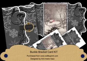 Winter Walk Black Buckle Bracket Mini Card Kit