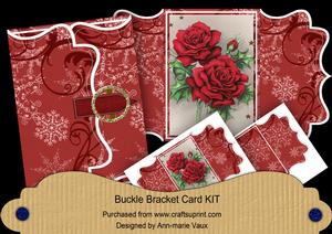Red Roses Buckle Bracket Mini Card Kit
