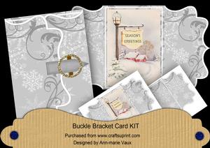 Snow Pub Sign Silver Buckle Bracket Mini Card Kit
