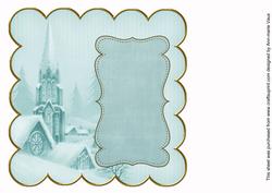 Teal Snow Steeple 8in Scallop Insert Panel