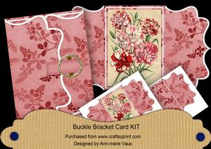 Pink Carnations Bracket Buckle Mini Card Kit