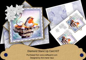 Blue Robin Poinsettia Diamond Mini Card Kit