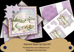 Pretty Snowscene Lilac Flake Diamond Mini Card Kit