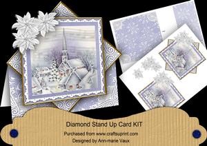 Blue Church Poinsettia Diamond Mini Card Kit