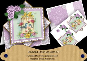 Lovebirds Lilac Rose Diamond Mini Card Kit