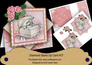Ring Box Pink Rose Diamond Mini Card Kit