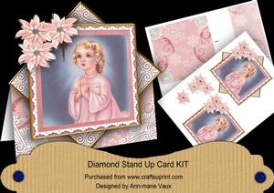 Preying Girl Pink Poinsettia Diamond Mini Card Kit