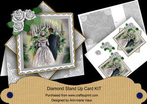 Wedding Couple Silver Rose Diamond Mini Card Kit