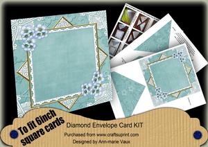 Teal Cherry Blossom 6inch Diamond Envelope Mini Kit