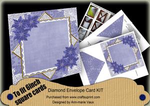 Blue Poinsettia 6inch Diamond Envelope Mini Kit