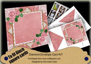 Ring Box Pink Rose 6inch Diamond Envelope Mini Kit