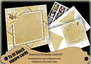 Cream Rose 6inch Diamond Envelope Mini Kit