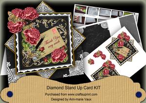 Dpink & Black Rose Thank You Diamond Card Mini Kit