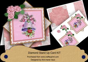 Pink Rose Wedding Bells Diamond Mini Card Kit