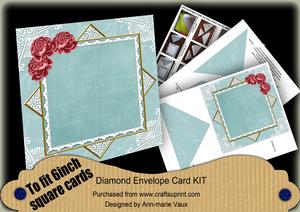 Dpink Rose Teal 6inch Diamond Envelope Mini Kit